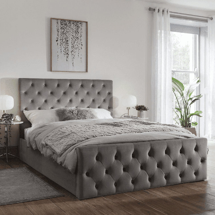 Wayfair gray deals tufted headboard